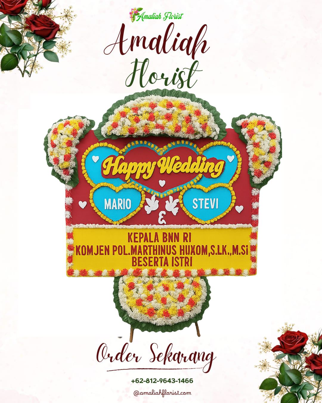 Papan Bunga Pernikahan Seruyan